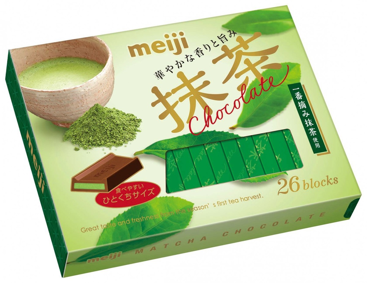 Meiji, Matcha Chocolate, 26 pc in 1 box, 120g, Japan Candy