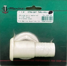 NEW GENUINE T-H MARINE TH-1202-DP STRAIGHT THRU-HULL 1-1/8" FINISHED HEAD