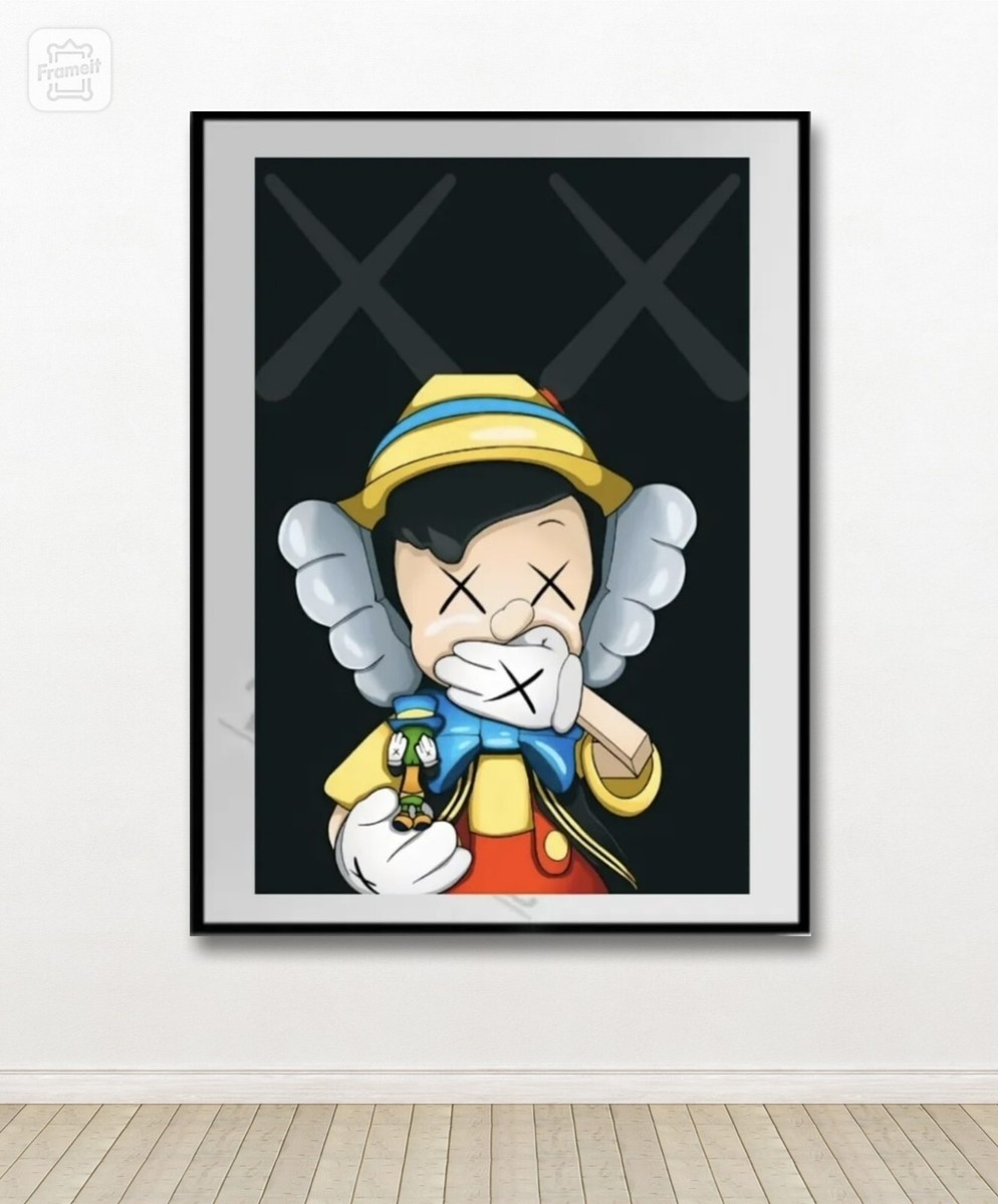 Pinocchio Kaws Canvas Poster Wall Art Home Decor | eBay