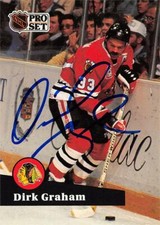 Dirk Graham autographed Hockey Card (Chicago Blackhawks, 67) 1991 Pro Set #51