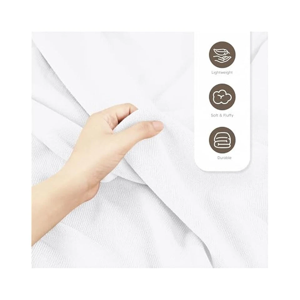 Cobertor de malha jersey, queen 90x90, branco, aconchegante e respirável cama ou sofá jogar - Imagem 4 de 4