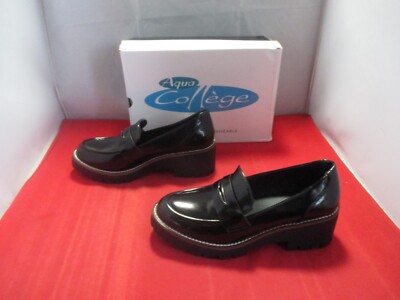 AQUA COLLEGE Daria Waterproof Penny Loafers $129 - US Size 8 1/2 - Black #927