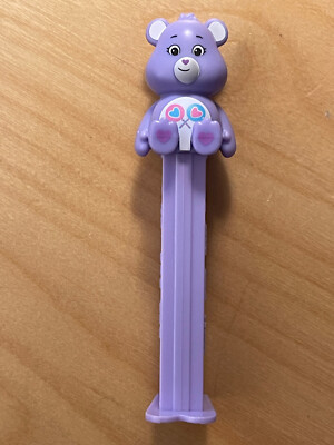 PEZ Spender mit Fuß / Care Bears / Glücksbärchi / Teilegernbärchi / lila / leer