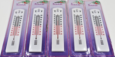 5-Pack American Scientific Wall Thermometer Indoor Outdoor Garden Home