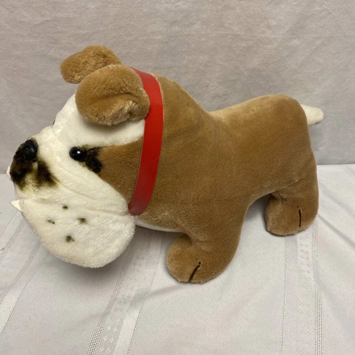 Vintage Dakin English Bulldog Plush Stuffed Puppy Dog Realistic
