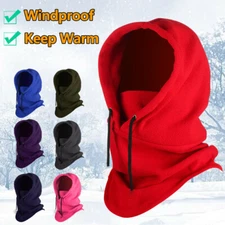 Tactical Balaclava Full Face Mask Winter Gear Windproof Fleece Lined Hood Hat