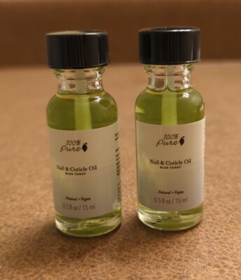 100% Pure Nail & Cuticle Oil Blue Tansy 0.5 FL Oz/15ml Natural Vegan 2 Bottles 