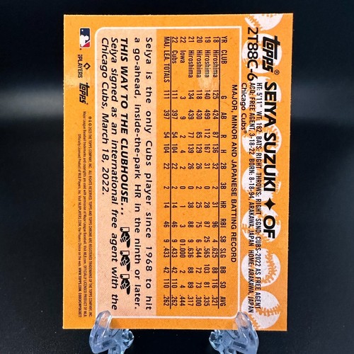 2023 Topps Seiya Suzuki 1988 35th Anniversary Chrome Mojo #2T88C-6 Cubs - Picture 2 of 2