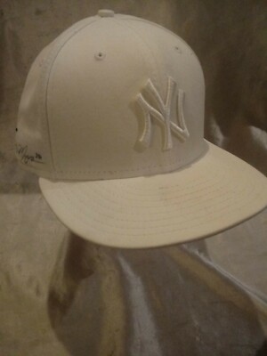 NY NEW YORK YANKEES MLB WHITE HAT SIZE 3/8 CM