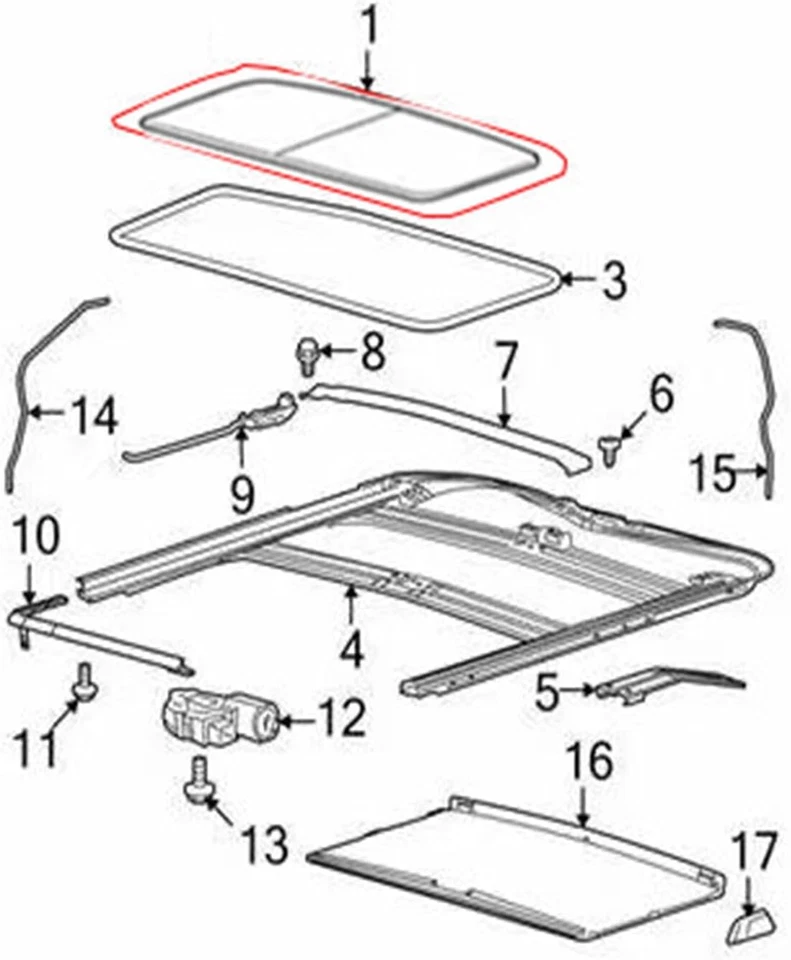 Junta de sello de oruga techo corredizo camioneta para Ford F150 F250 Expedition Lincoln Navigator Foto 3 de 4