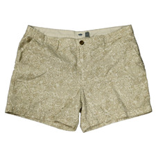 Old Navy 100 Cotton Floral Print Flat Front Chino Shorts Pockets White 12