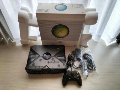 Microsoft Xbox Clear Skeleton Black Console with Original box unit 