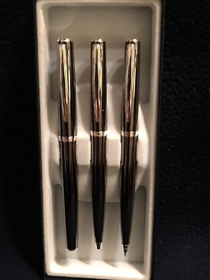 Waterford Marquis Arcadia Writing Set~~Pen, Gel Point & Pencil w/Box~~Gun Metal