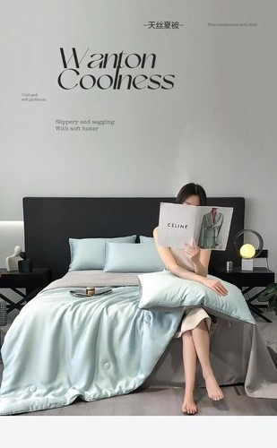 Summer Quilt Solid Color Smooth Cooling Comforter Silky Blanket Cool Blanket - Bild 19 von 34