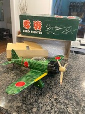 MARUSHO CO., INC AKA: WONDER GALS TIN, LARGE ZERO FIGHTER PLANE W/ORIGINAL BOX. 