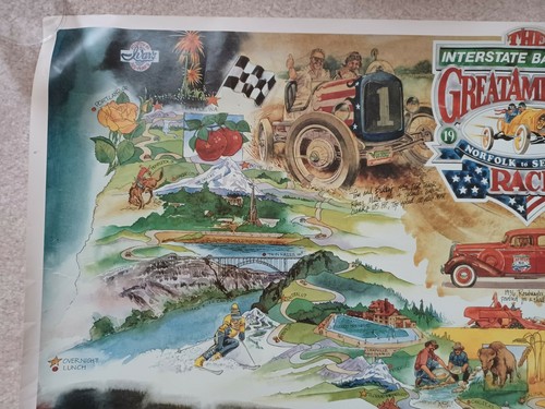 1991 Great American Race Autographed Poster Buick Interstate Batteries Vintage - Picture 7 of 11