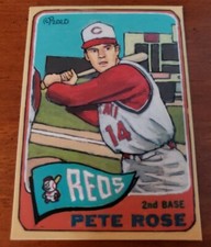 Baseball Art Card Print of Pete Rose, 65. Limited print edition of 500.