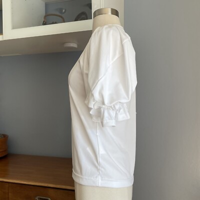Comme Des Garçons White Puff Sleeve Knit Top Blouse Size XS | eBay