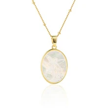 Archangel Michael Necklace Gold - St Michael Pendant Mother of Pearl Shellfis...