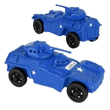 TimMee Processed Plastic Modern Armored Cars Tim Mee Army Men Blue Vehicles USA