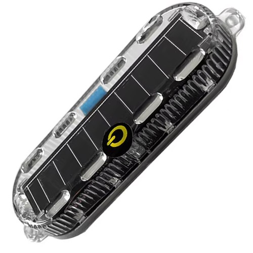 LED Solar Strobe Warning Light White Fit For Bicycles Motorcycle Cars Trucks