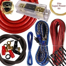 Complete 4000W 0 Gauge Car Amplifier Installation Wiring Kit Amp PK3 0 Ga Red
