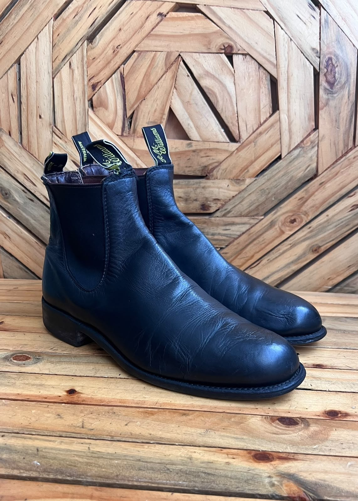 Rm Williams Craftman Black Leather Comfort Chelsea Boots Size UK 9 /US 10