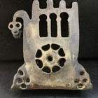 Vintage Judaica Brass Menorah  Hamsa  Jewish Hanukkah Hebrew  Hanukkah Polished — photo 6