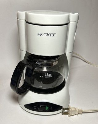 Mr. Coffee AR4 Filter Coffee Machine 4 Cup White Removable Basket Easy Clean