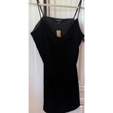 Banana Republic black velvet sleeveless mini dress size LP NWT