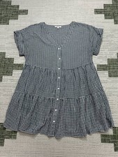 Madewell Dress Womens Xl Blue White Cotton Blouson