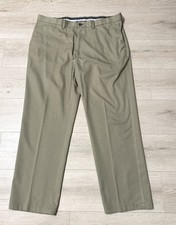 Haggar Cool 18 Pro Pants Men  s Sz 42x32 Tan Classic Fit Expandable Waistband
