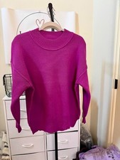 Zenana Women s Light Plum Mock Neck Knit Sweater Pullover