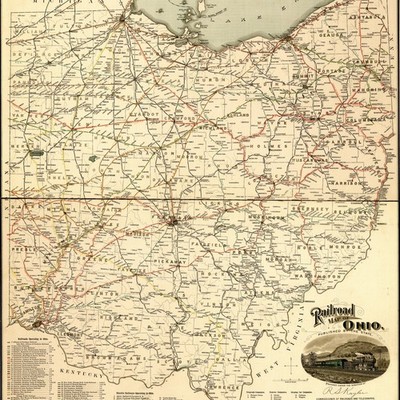 Vintage Maps - Ohio - Art Print on Paper or Canvas
