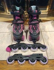 Schwinn Switcher Girls Pink Black 2 In 1 Quad/Inline Skates Combo Adjustable 5-8