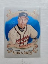 2021 Topps Allen & Ginter Chrome Greg Maddux #7 Blue Refractor 133/150