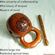 5.9 Inch Premium Lacquered Carved Handcrafted Buddhist Instrument Moktak