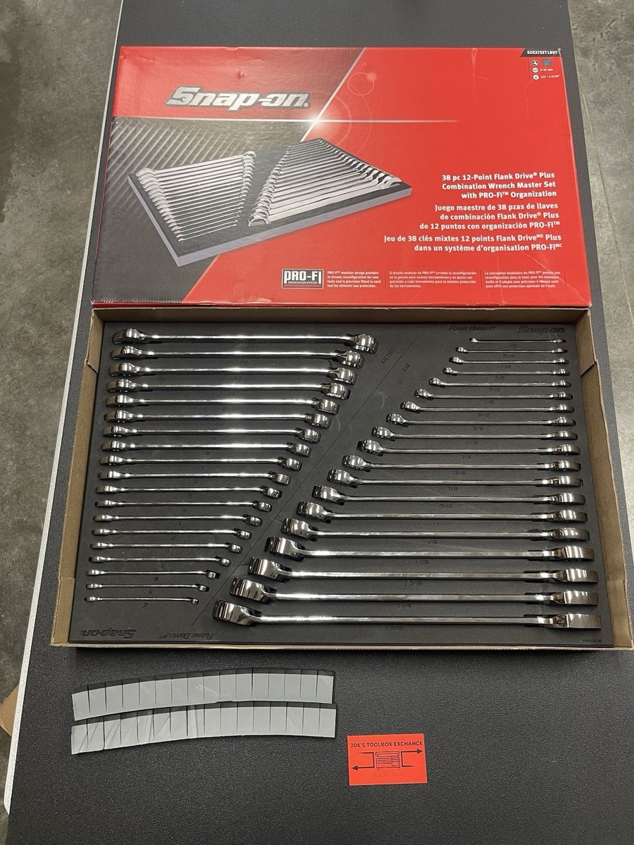 Snap-on Tools NEW Grey 38pc MASTER Flank Drive PLUS Wrench Set
