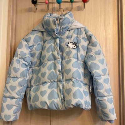 Forever21 Sanrio Hello Kitty Blue Puffer Jacket Hooded Winter Coat
