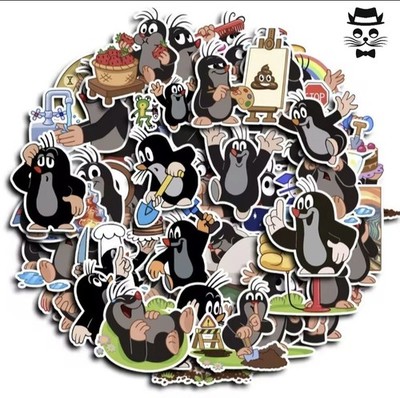 40x Der Kleine Maulwurf Sticker Kinderserie Aufkleber Zeichentrick Stickerbomb
