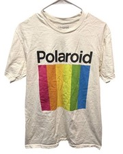 Polaroid Retro Rainbow Logo Graphic T Shirt Vintage Style Size S