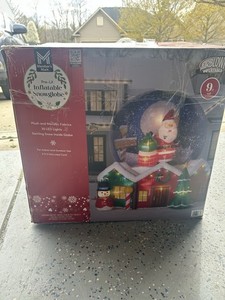 Members Mark 9’ Inflatable Snowglobe Christmas  Huge Swirling Snow