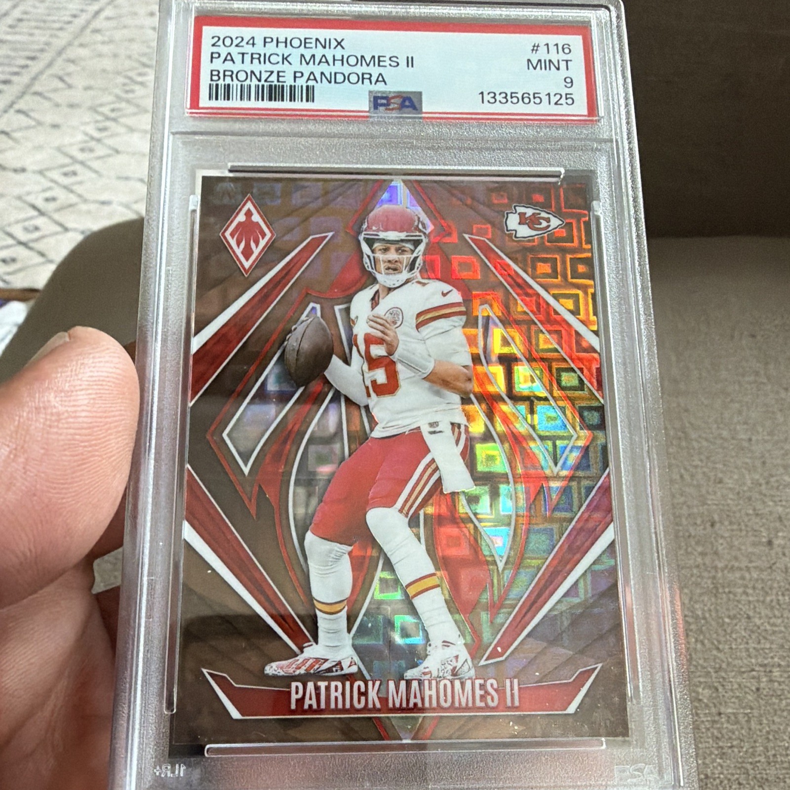 Panini 2024 Phoenix Patrick Mahomes II #116 Bronze Pandora /33 PSA 9 Chiefs