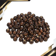 500Pack Natural Wood Beads 10mm Diameter Dark Brown Round Loose Spacer Beads