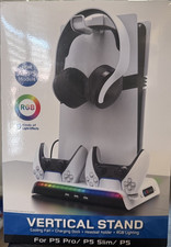 PlayStation Portal Charger, PS5 Stand and Cooling Station with RGB LED Contro...