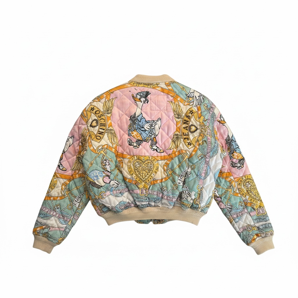Moschino Jeans Vintage 90s Hip Hop Duck Quilted Jacket & Skirt Set