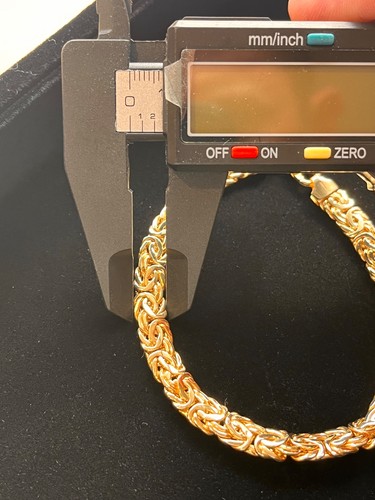 14K Yellow Gold AK Turkey Designer Signed 6.5MM Byzantine Chain Link Bracelet 8" - Picture 12 of 12
