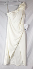 Azazie Atelier Women's Size US 14 Lauryn White Ruffle Midi Dress NWT's