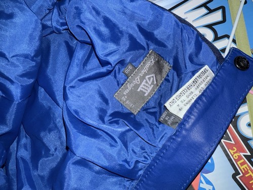 Vintage GIII Blue Pencil Leather Skirt 9/10 Blue Midi Length Laced detail (21) - Bild 7 von 10