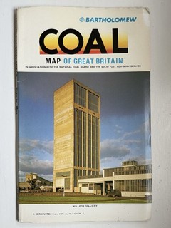 Coal Map of Great Britain 1976 Pictorial Map by Bartholomew Very Good Condition